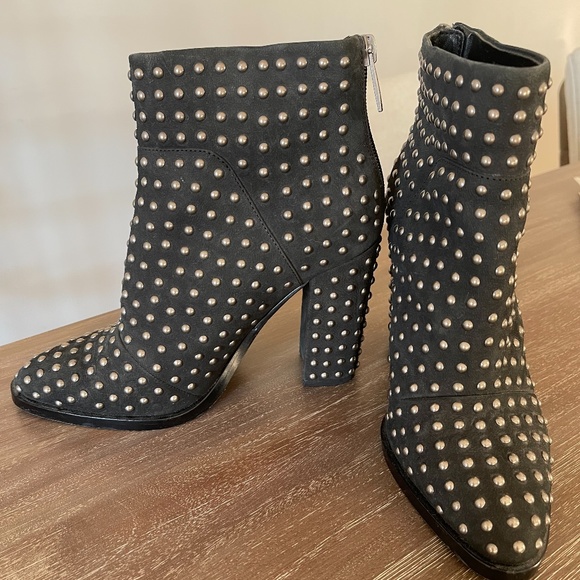 Nordstrom Shoes - Mercer Edit Leather Studded Ankle Boots, Size 6